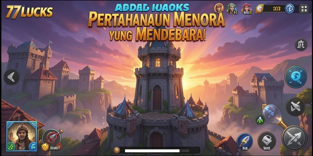 Gameplay menarik dari 77LUCKS dalam pertahanan menara.