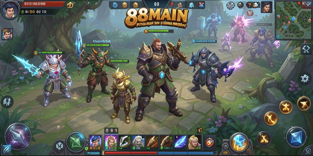Tangkapan layar gameplay 88MAIN yang menampilkan pertarungan melawan monster epik.