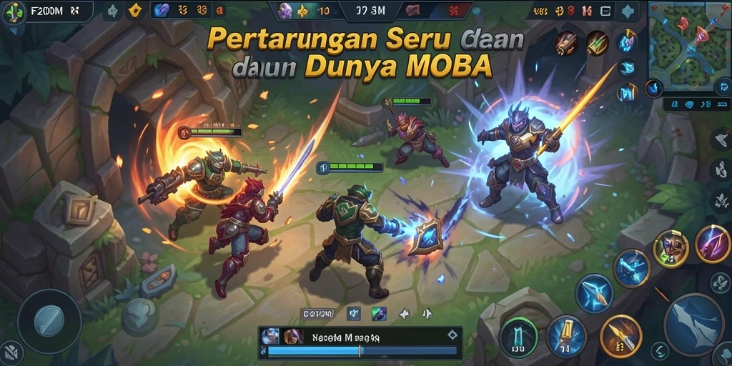 Tampilan gameplay seru di F200M dengan strategi tim yang mendebarkan.
