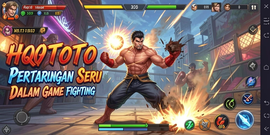 Screenshot gameplay HQTOTO menampilkan aksi pertarungan menegangkan.