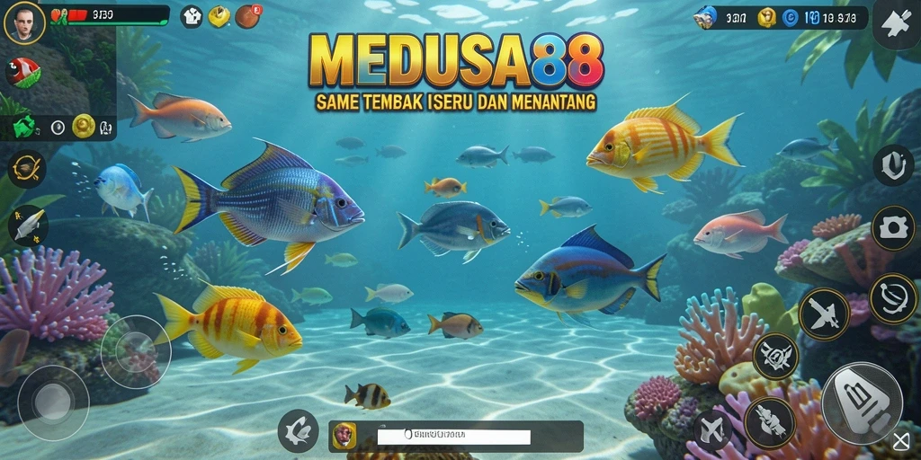 Tampilan grafis menakjubkan dari gameplay Tembak Ikan.