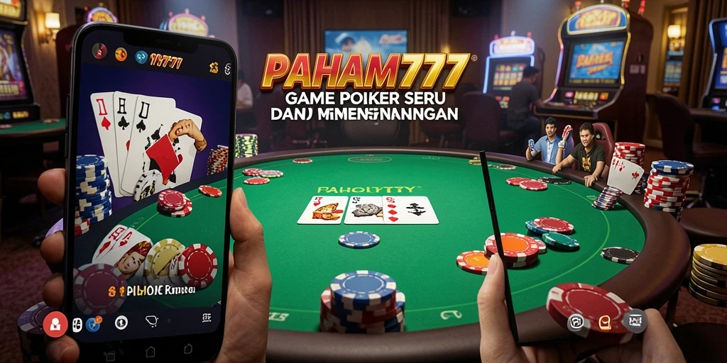 Tampilan gameplay menarik dalam PAHAM777 dengan suasana Poker langsung.