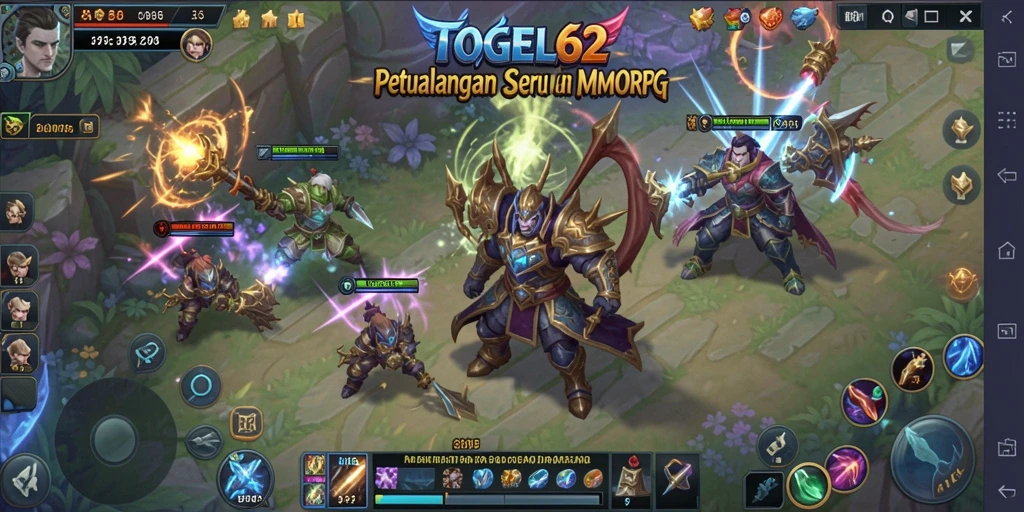 Screenshot gameplay TOGEL62 yang menampilkan pertempuran epik di dunia MMORPG.